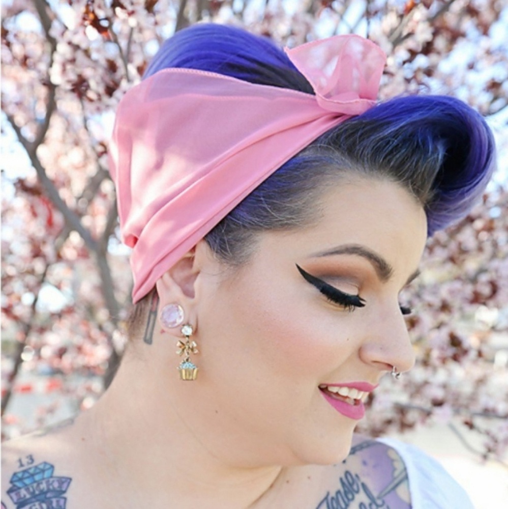 Pink hair scarf